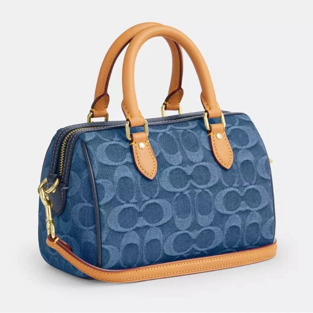 COACH Mini Rowan Crossbody Bag Signature Denim Logo Handbag CDQ36 NWT